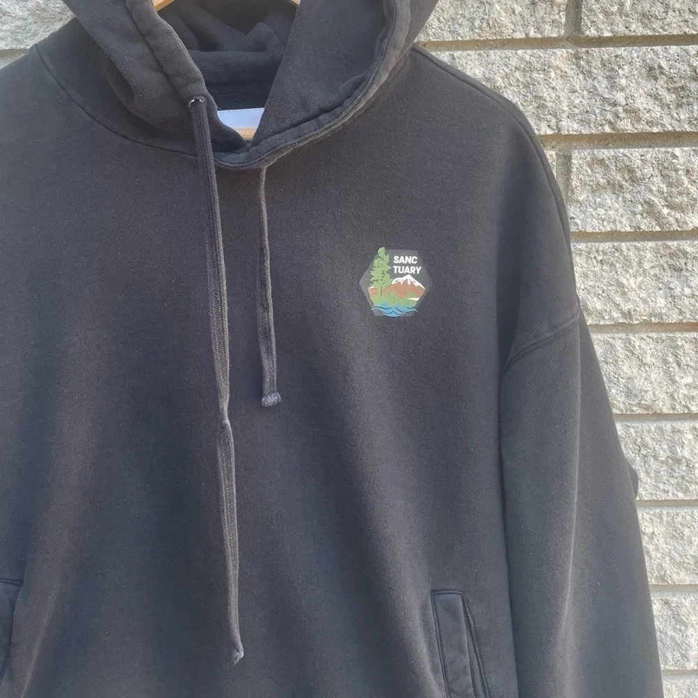 Sanctuary Black Graphic Hoodie Large